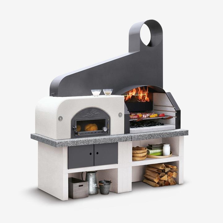 [GPGKC803101250] Betonski vrtni kamin Palazzetti Maxime 2 s kuršno pečjo in kovinsko napo
