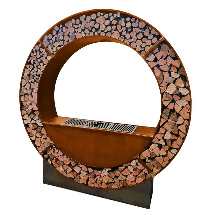 [GFTKPBQ166] Vrtno kurišče z žar ploščo La FerroTecnica Wow corten